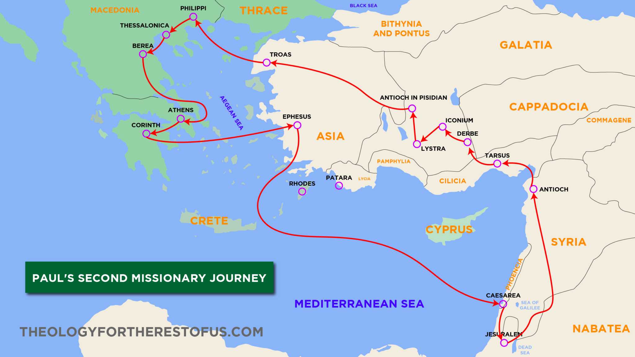 Paul’s Second Missionary Journey ©theologyfortherestofus.com